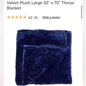 Navy Velvet Plush Throw Blanket 50x70 in